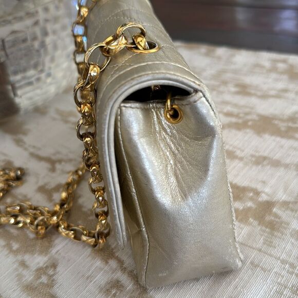 Vintage CHANEL 24k Gold Mini Flap Bag - Picture 9 of 9